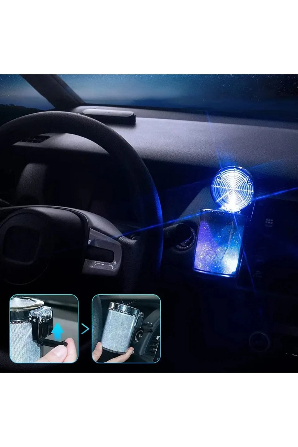 Araç İçi Oto Kokusuz Küllük RGB Işıklı Kapaklı